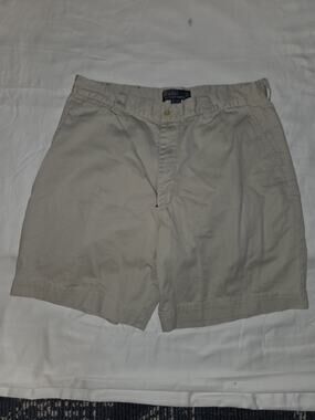 Polo Ralph Lauren Shorts Sz 36 Mens Beige Chino Bermuda Cotton Logo Prospect